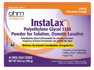 Container Label-front (Instalax Polyethylene Glycol 3350 (765g) Container Label   Front)